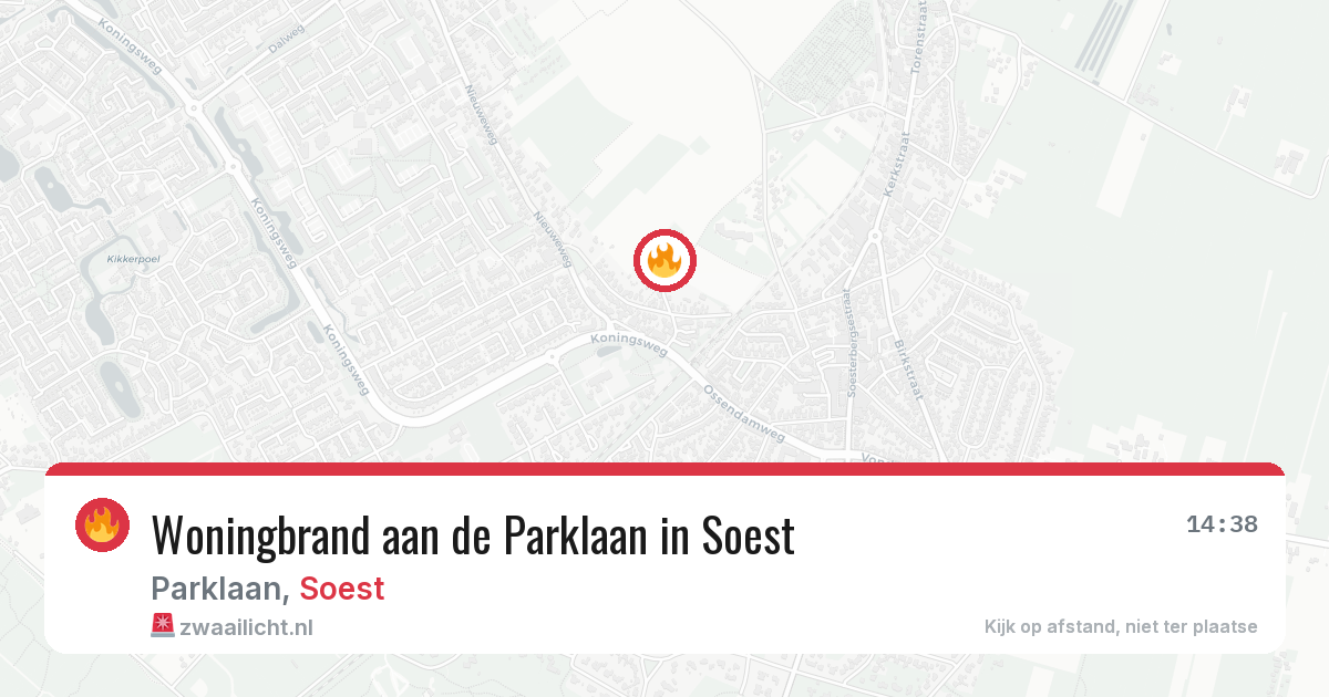 Woningbrand aan de Parklaan in Soest — 24 apr 2026