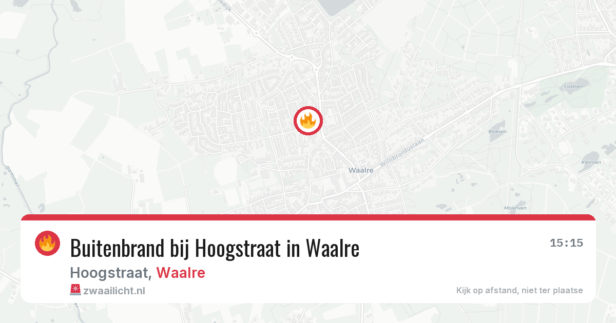 Buitenbrand bij Hoogstraat in Waalre — 11 aug 2026