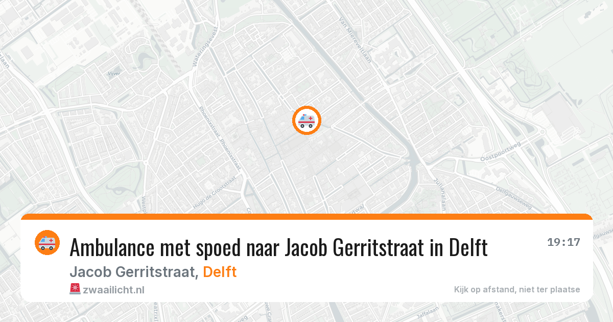 Ambulance met spoed naar Jacob Gerritstraat in Delft — 22 mei 2026