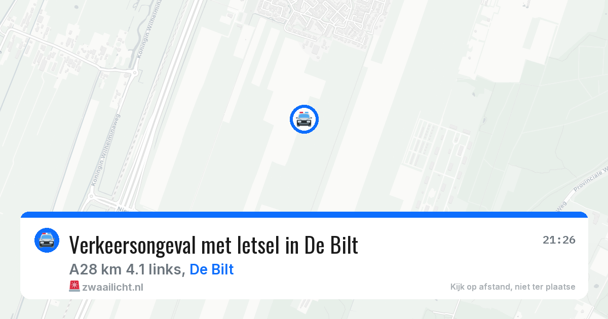 Verkeersongeval met letsel in De Bilt — 22 mei 2026