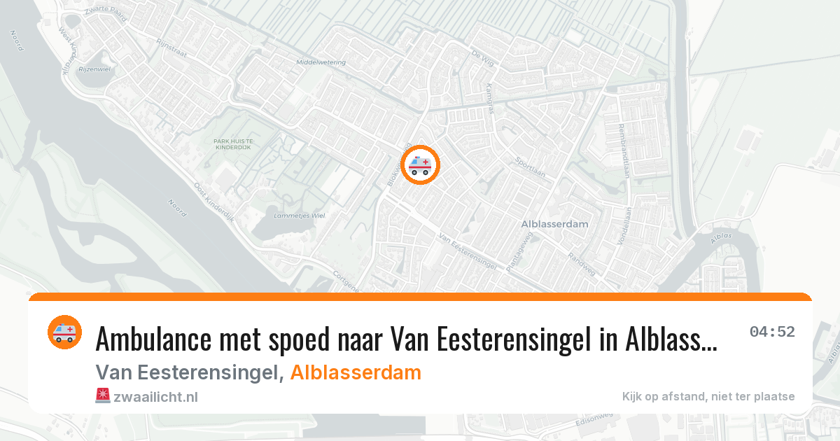 Ambulance met spoed naar Van Eesterensingel in Alblasserdam — 1 mei 2026