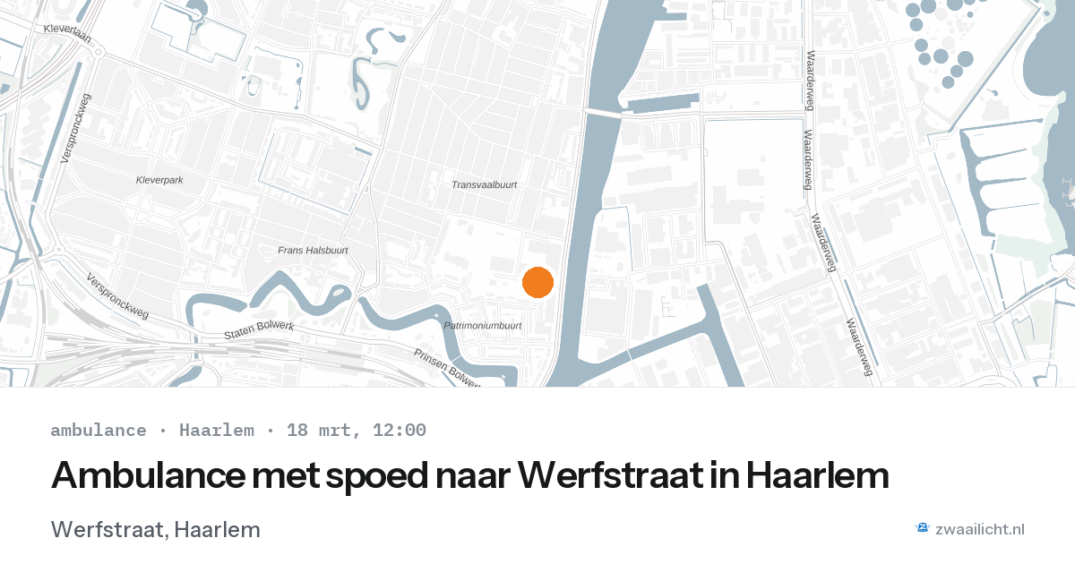 Ambulance met spoed naar Werfstraat in Haarlem — 18 mrt 2026