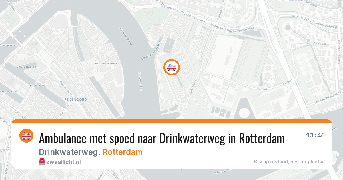 Ambulance met spoed naar Drinkwaterweg in Rotterdam — 13 aug 2026