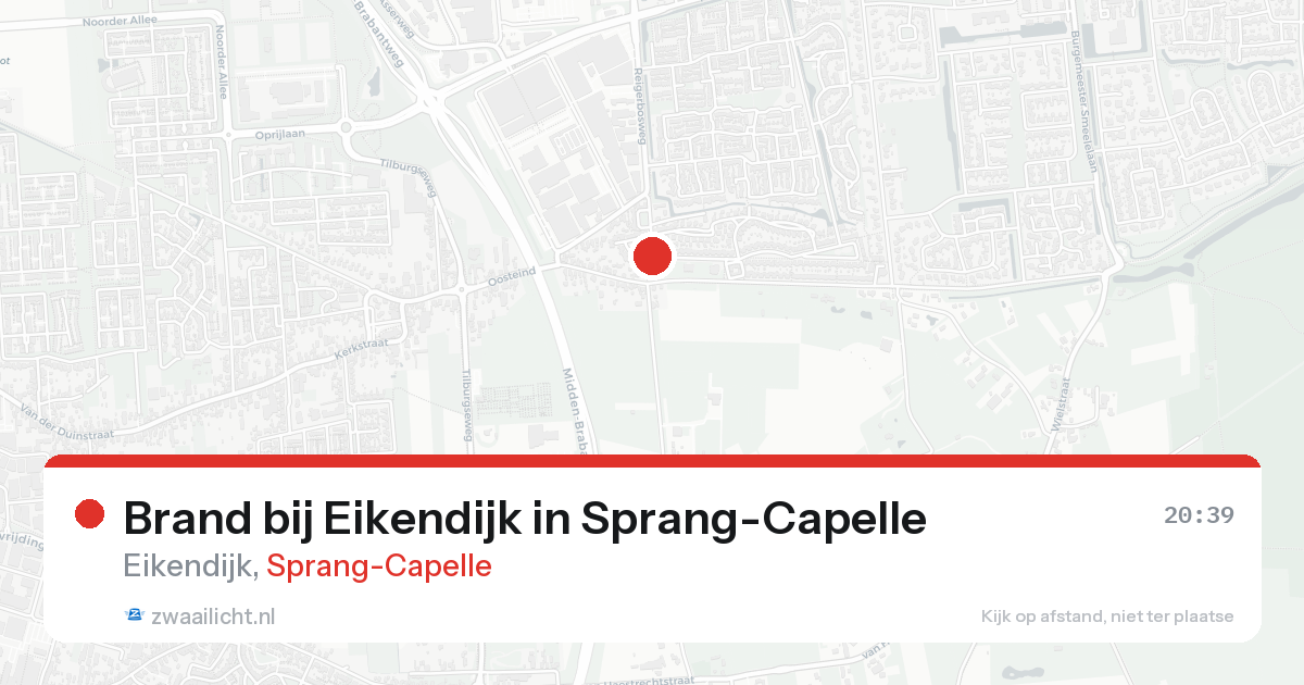 Brand bij Eikendijk in Sprang-Capelle — 18 aug 2026