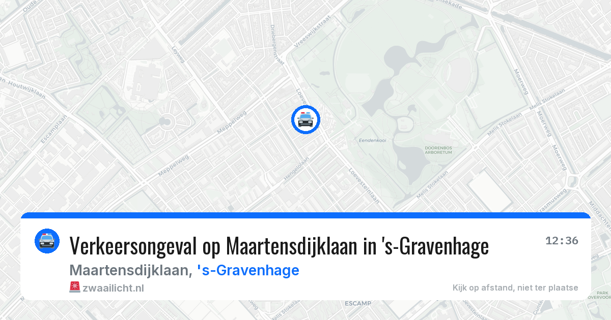 Verkeersongeval op Maartensdijklaan in 's-Gravenhage — 12 jul 2026