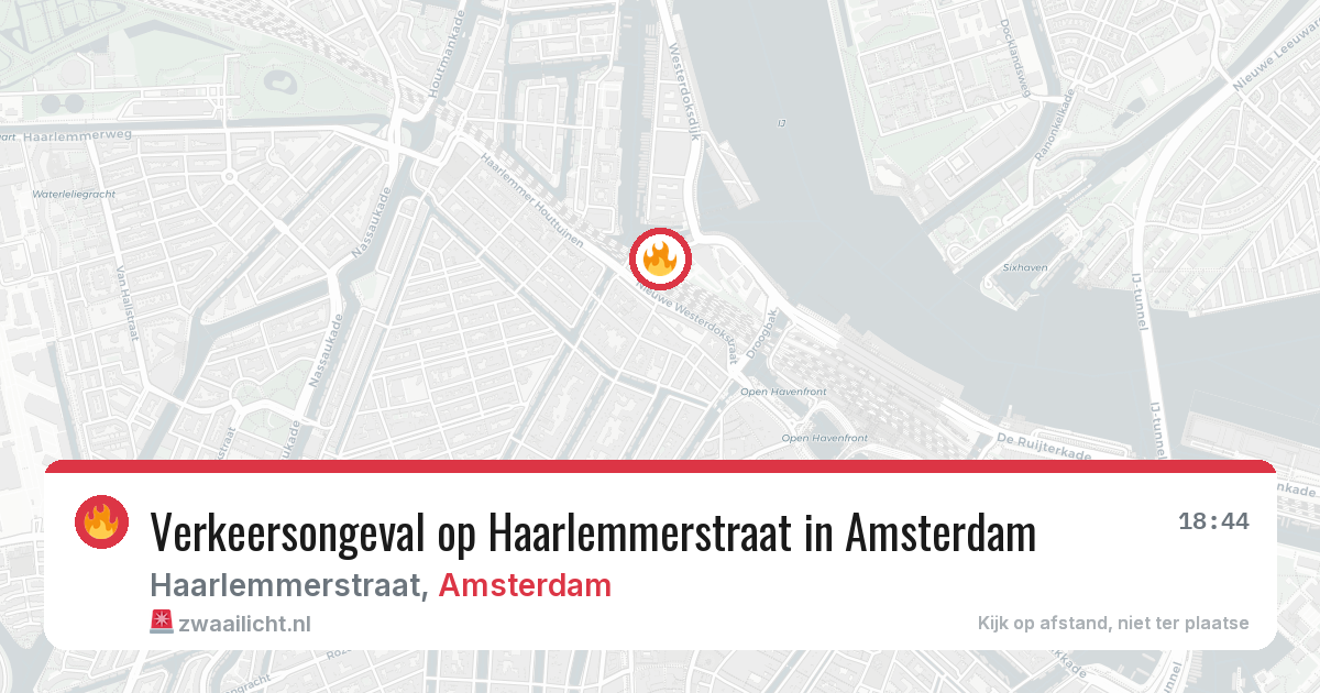 Verkeersongeval op Haarlemmerstraat in Amsterdam — 22 apr 2026