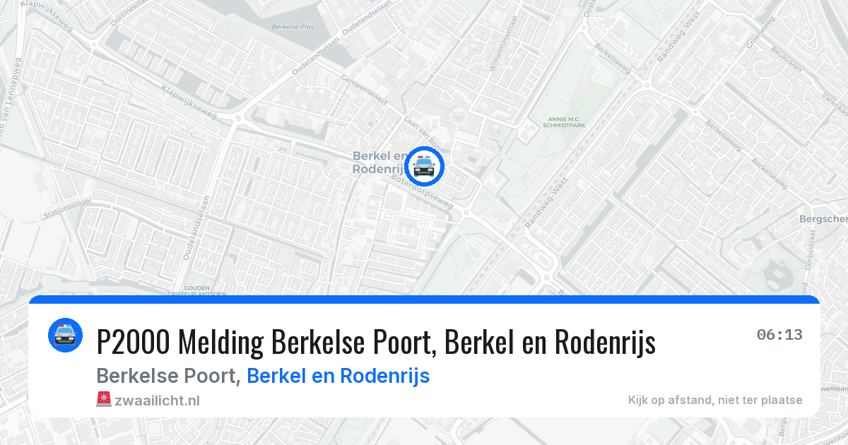P2000 Melding Berkelse Poort, Berkel en Rodenrijs — 29 jun 2026