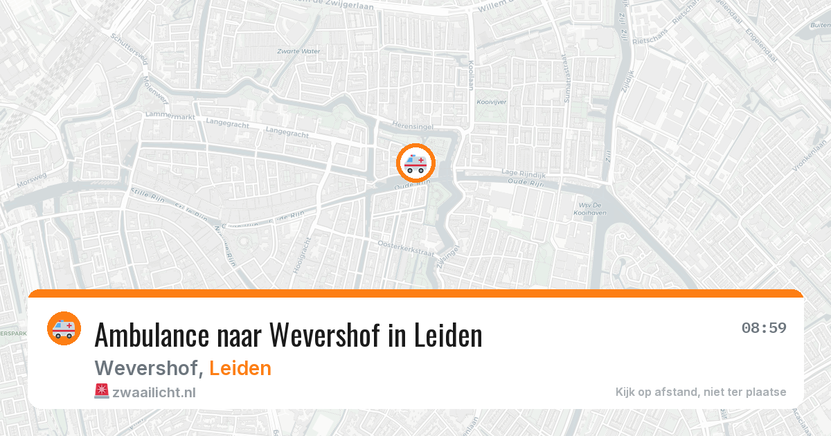 Ambulance naar Wevershof in Leiden — 8 jun 2026