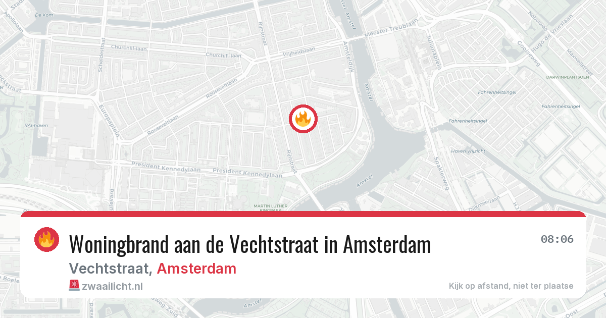Woningbrand aan de Vechtstraat in Amsterdam — 23 mrt 2026