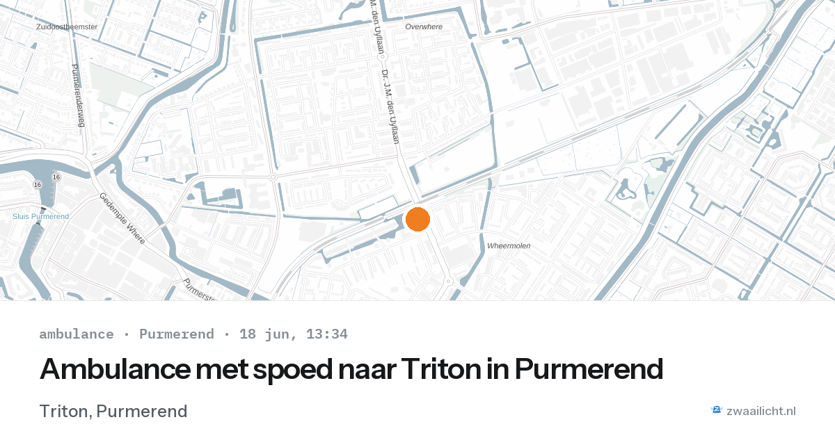 Ambulance met spoed naar Triton in Purmerend — 18 jun 2026