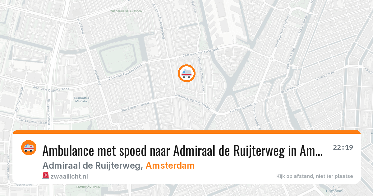 Ambulance met spoed naar Admiraal de Ruijterweg in Amsterdam — 10 jul 2026