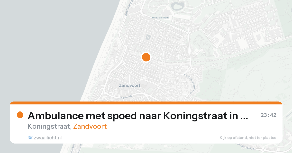 Ambulance met spoed naar Koningstraat in Zandvoort — 22 aug 2026