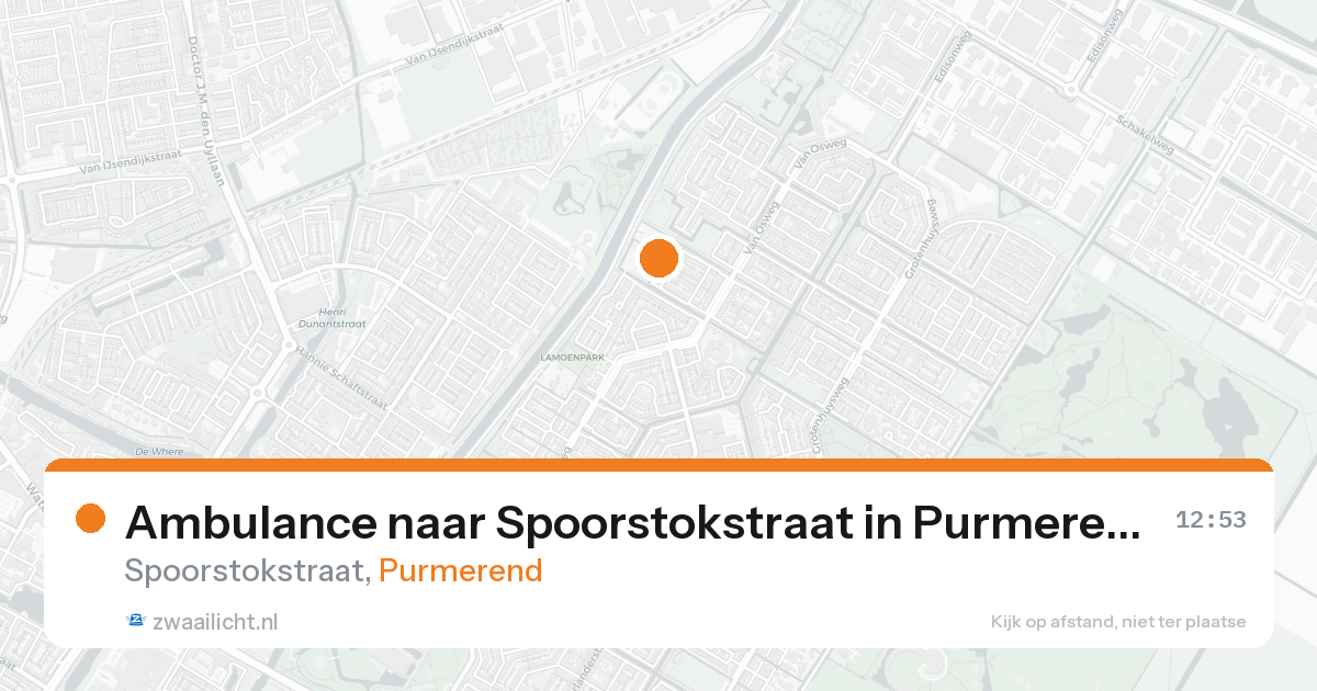Ambulance naar Spoorstokstraat in Purmerend — 19 mei 2026