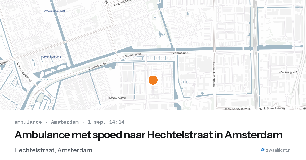 Ambulance met spoed naar Hechtelstraat in Amsterdam — 1 sep 2026