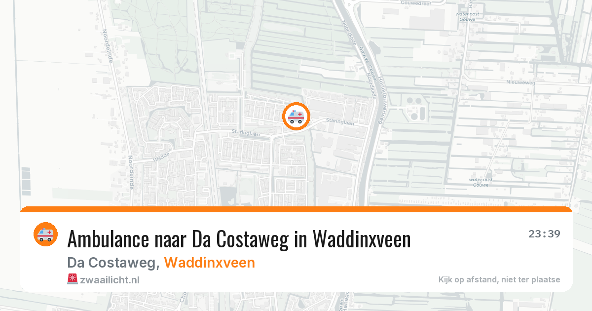 Ambulance naar Da Costaweg in Waddinxveen — 24 jun 2026