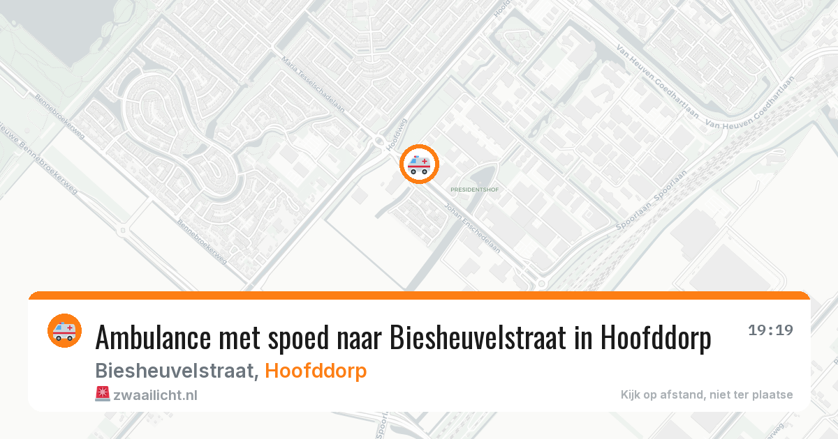 Ambulance met spoed naar Biesheuvelstraat in Hoofddorp — 28 mrt 2026