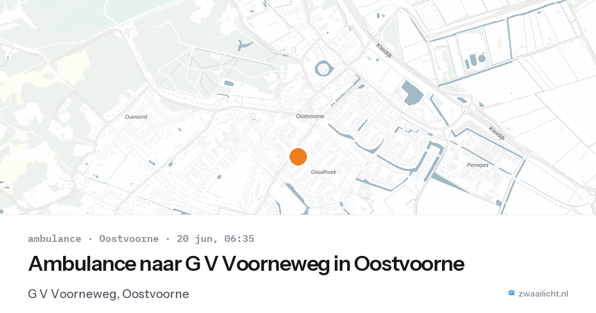 Ambulance naar G V Voorneweg in Oostvoorne — 20 jun 2026