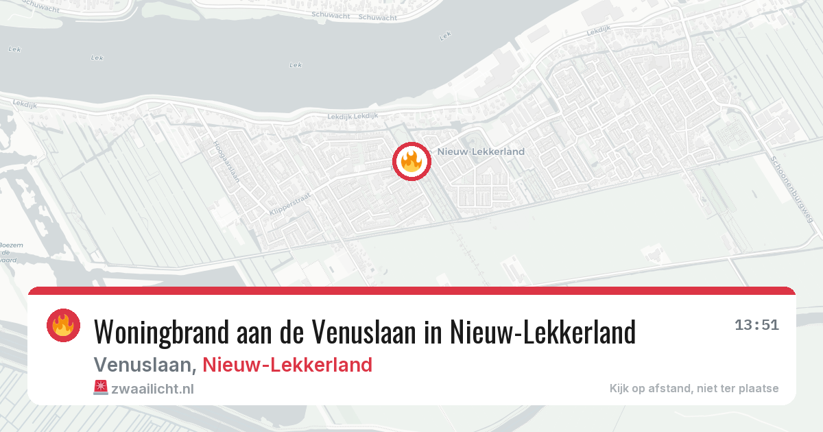 Woningbrand aan de Venuslaan in Nieuw-Lekkerland — 5 apr 2026