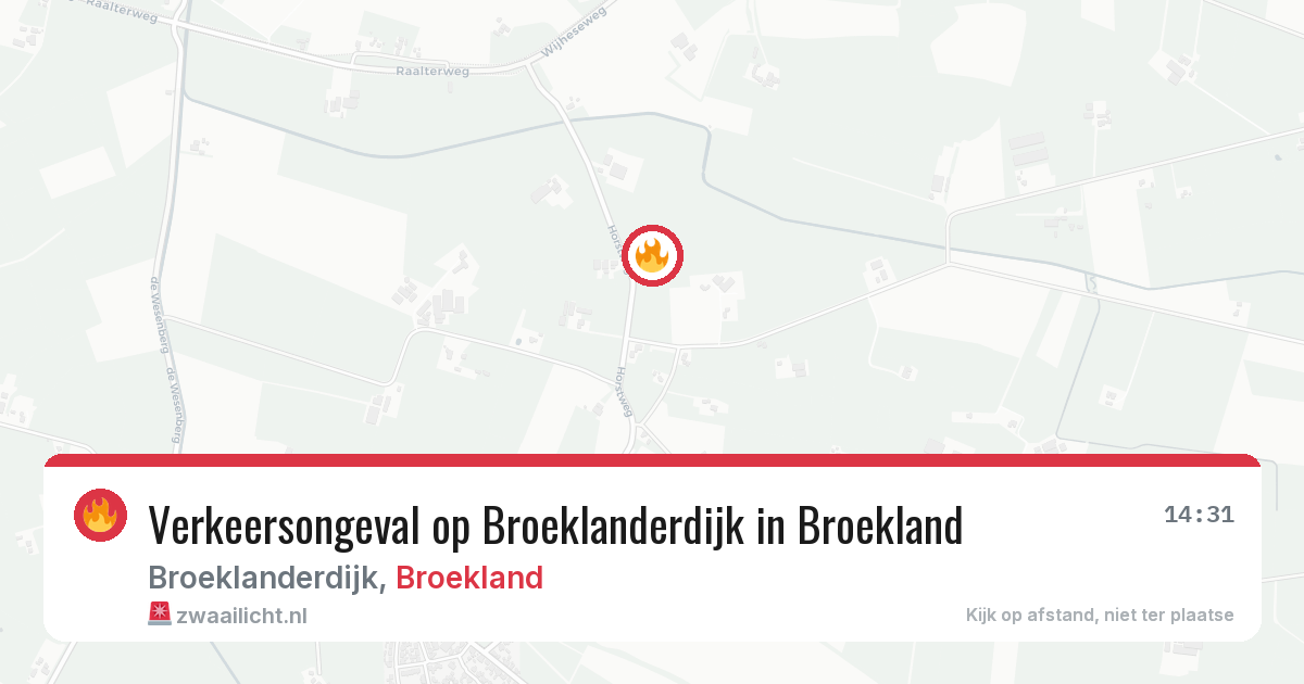 Verkeersongeval op Broeklanderdijk in Broekland — 6 aug 2026