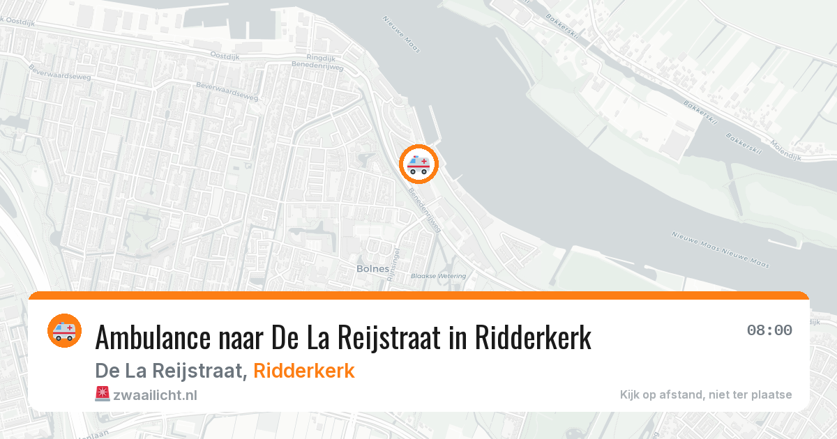 Ambulance naar De La Reijstraat in Ridderkerk — 15 mrt 2026