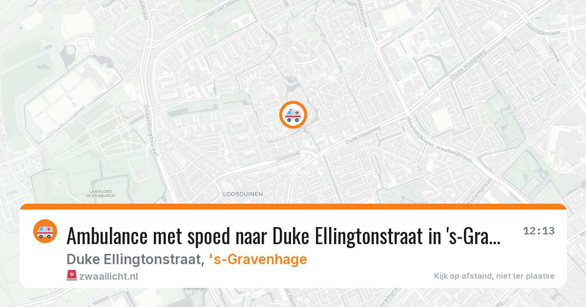 Ambulance met spoed naar Duke Ellingtonstraat in 's-Gravenhage — 4 jul 2026