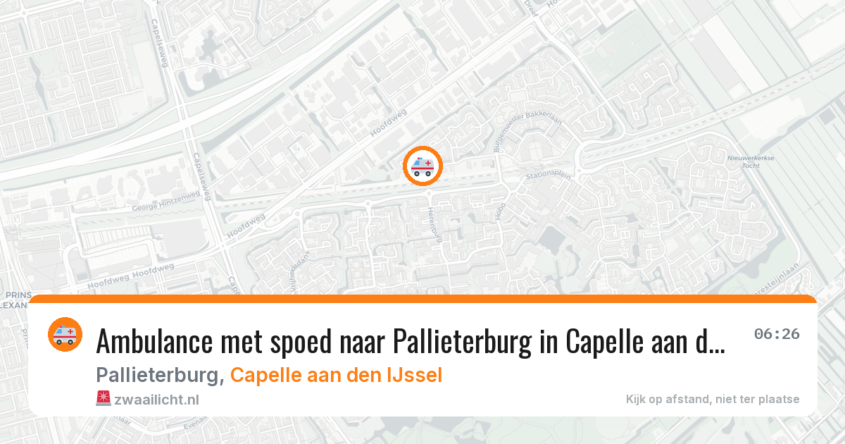 Ambulance met spoed naar Pallieterburg in Capelle aan den IJssel — 10 jun 2026