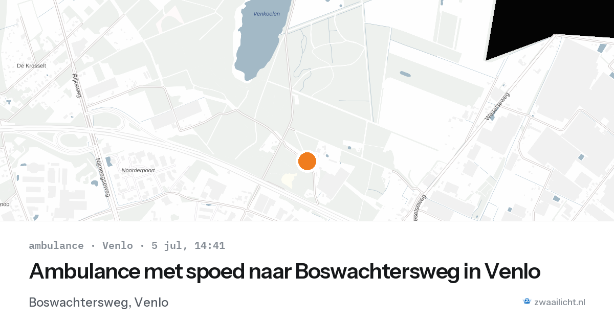 Ambulance met spoed naar Boswachtersweg in Venlo — 5 jul 2026
