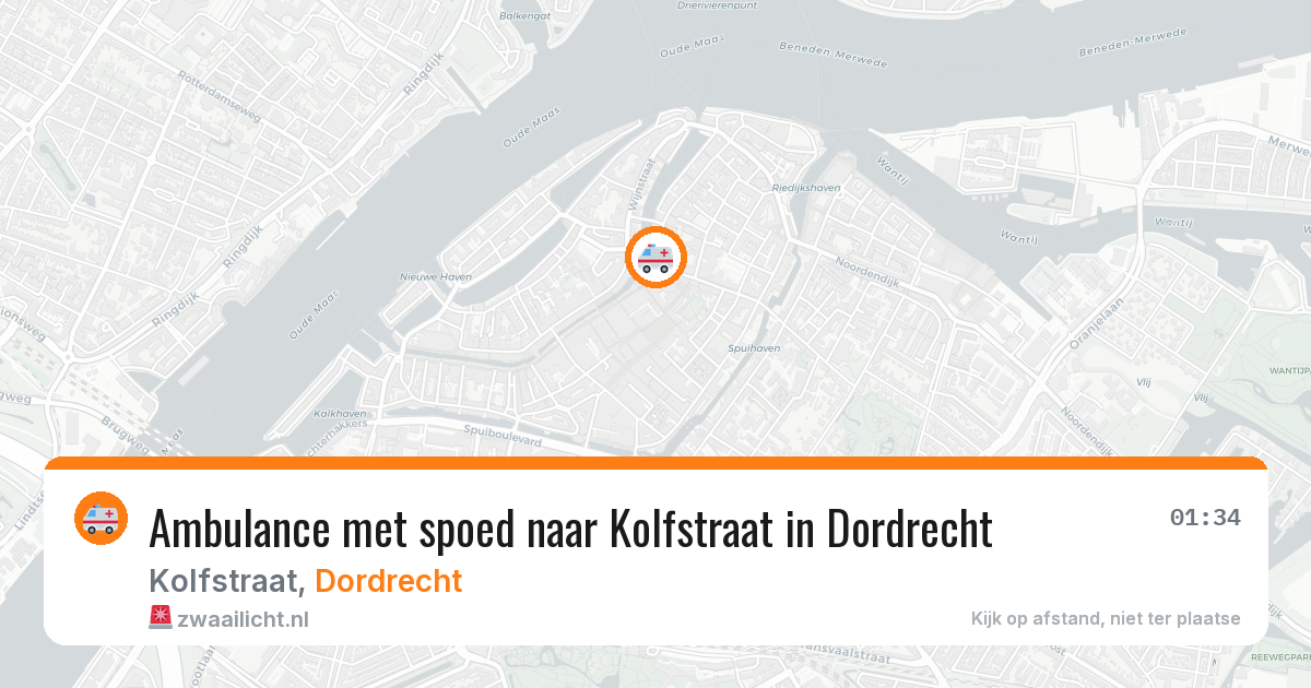 Ambulance met spoed naar Kolfstraat in Dordrecht — 16 mei 2026