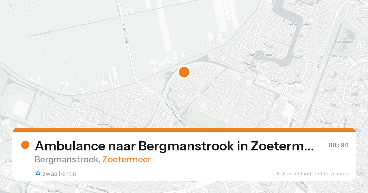 Ambulance naar Bergmanstrook in Zoetermeer — 18 aug 2026