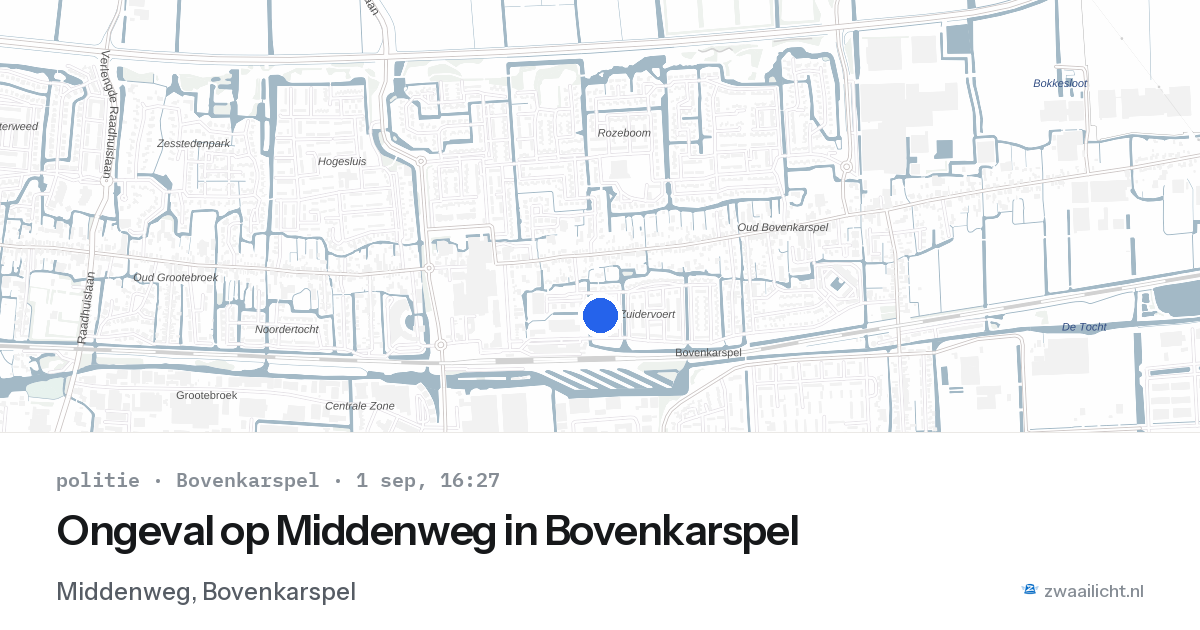 Ongeval op Middenweg in Bovenkarspel — 1 sep 2026