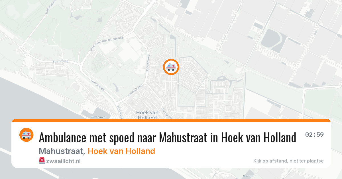 Ambulance met spoed naar Mahustraat in Hoek van Holland — 29 jun 2026