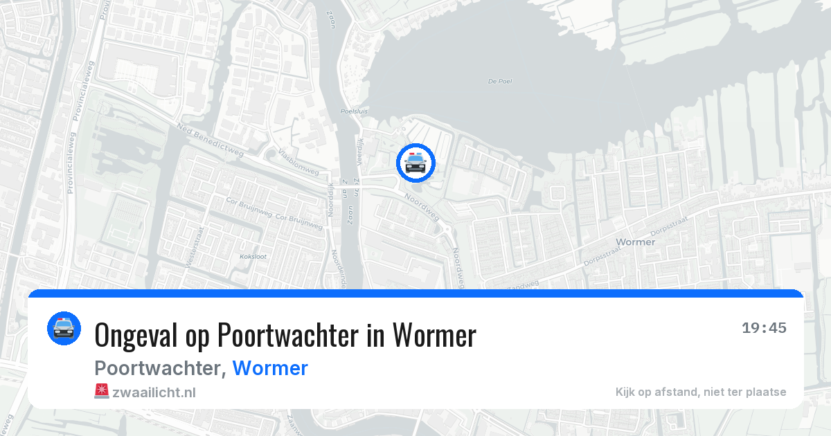 Ongeval op Poortwachter in Wormer — 19 mei 2026