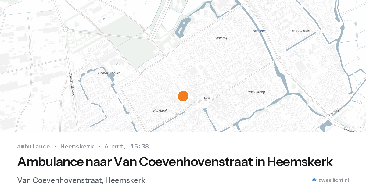 Ambulance naar Van Coevenhovenstraat in Heemskerk — 6 mrt 2026