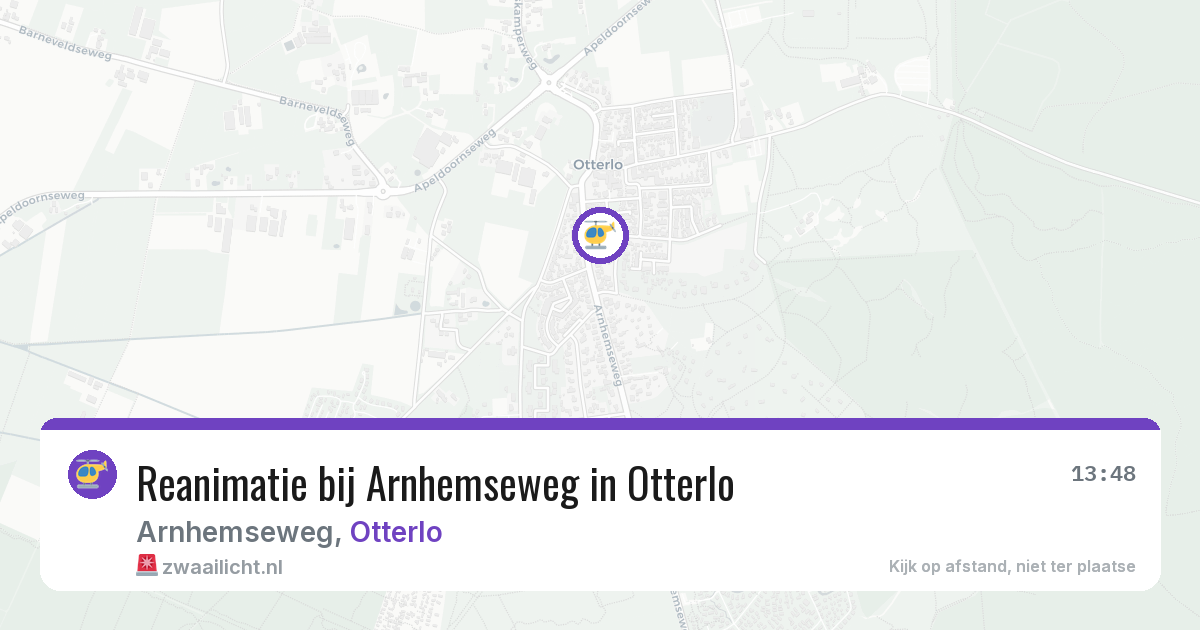 Reanimatie bij Arnhemseweg in Otterlo — 3 aug 2026