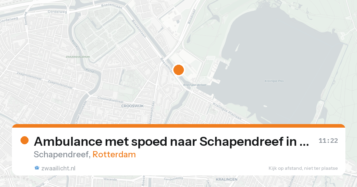 Ambulance met spoed naar Schapendreef in Rotterdam — 20 aug 2026