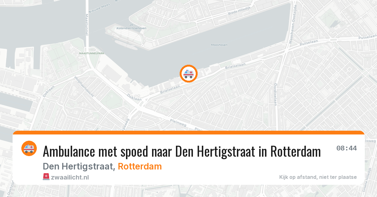 Ambulance met spoed naar Den Hertigstraat in Rotterdam — 10 aug 2026