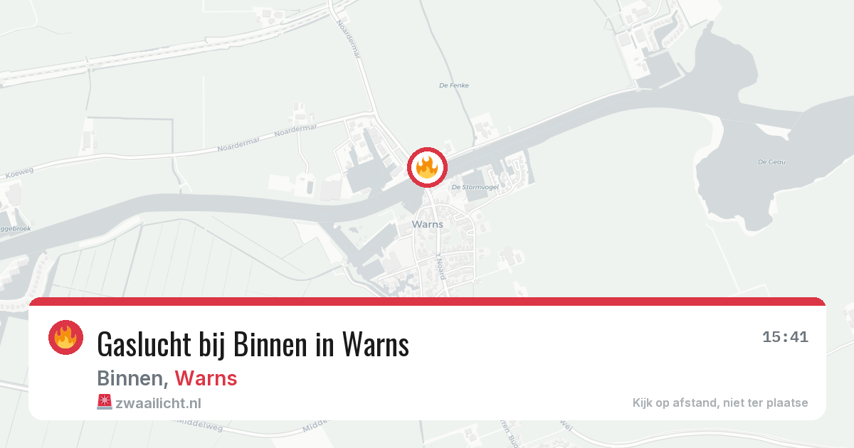 Gaslucht bij Binnen in Warns — 6 jul 2026