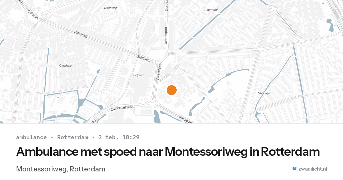 Ambulance met spoed naar Montessoriweg in Rotterdam — 2 feb 2026