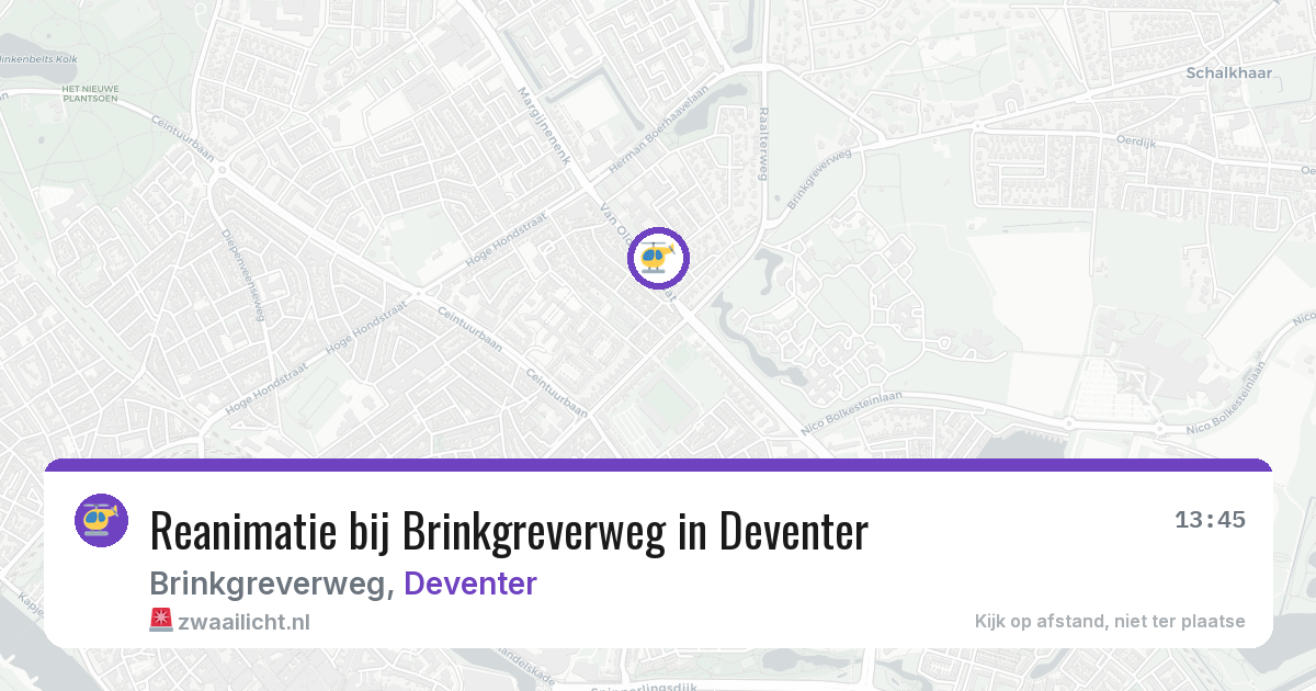 Reanimatie bij Brinkgreverweg in Deventer — 13 jul 2026