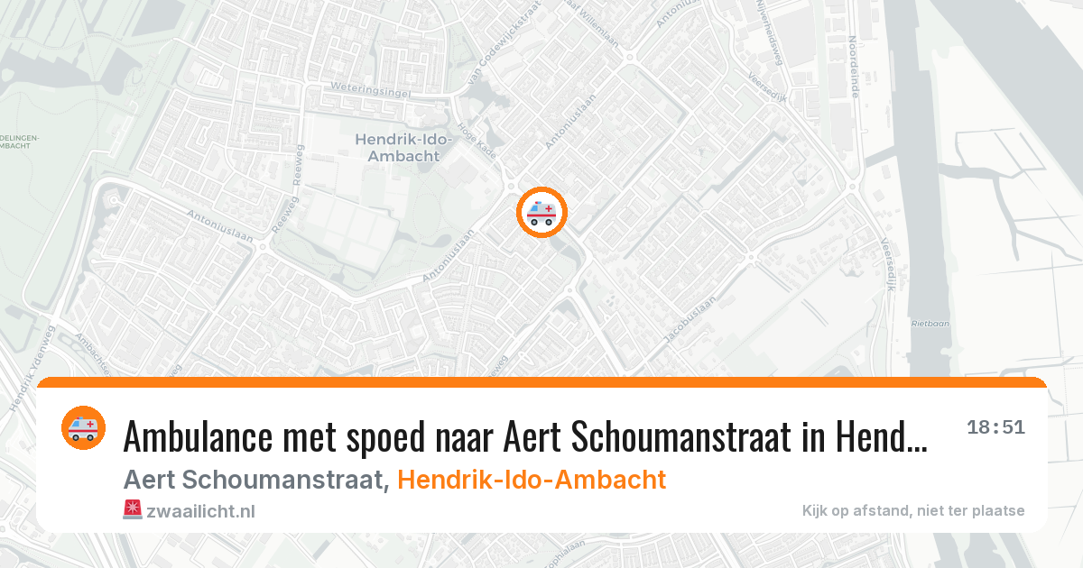 Ambulance met spoed naar Aert Schoumanstraat in Hendrik-Ido-Ambacht — 8 apr 2026