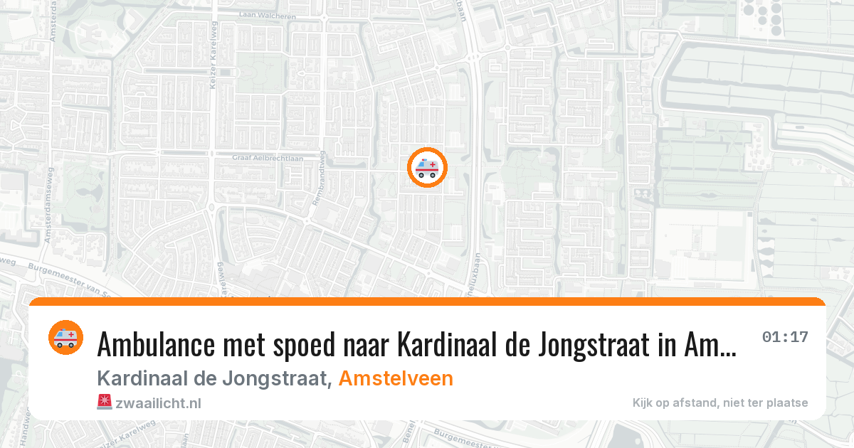 Ambulance met spoed naar Kardinaal de Jongstraat in Amstelveen — 25 mei 2026