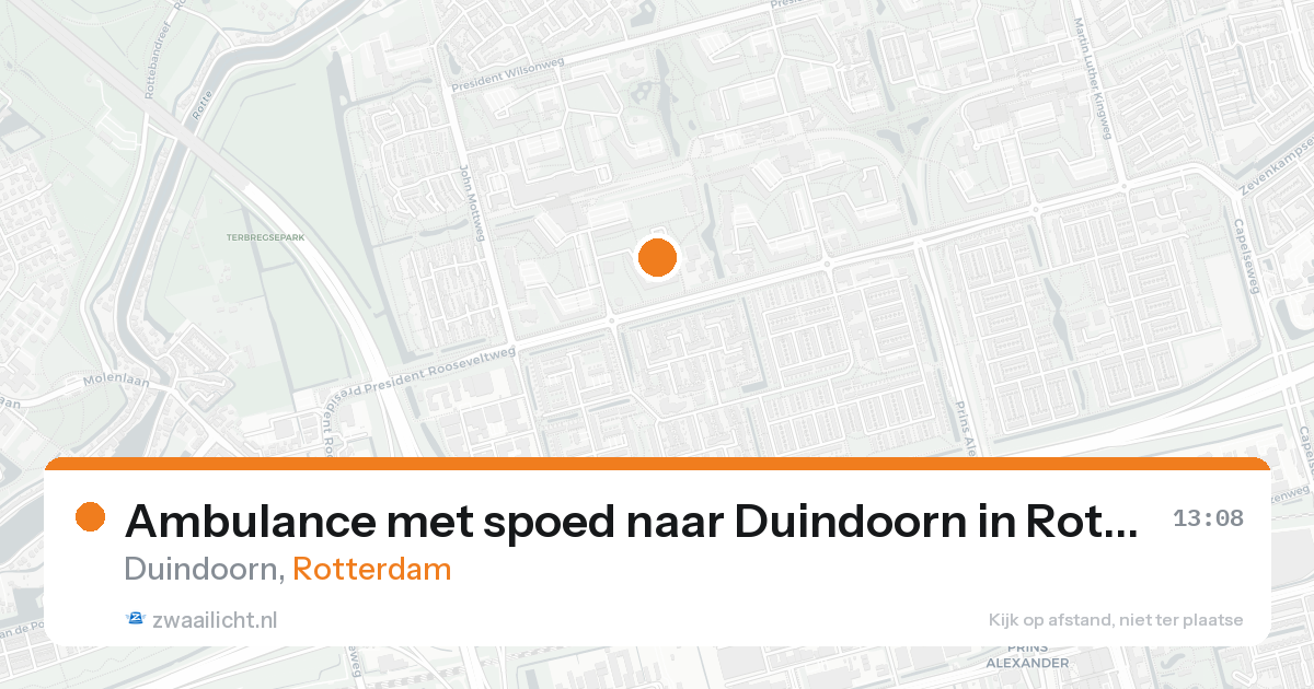 Ambulance met spoed naar Duindoorn in Rotterdam — 16 aug 2026