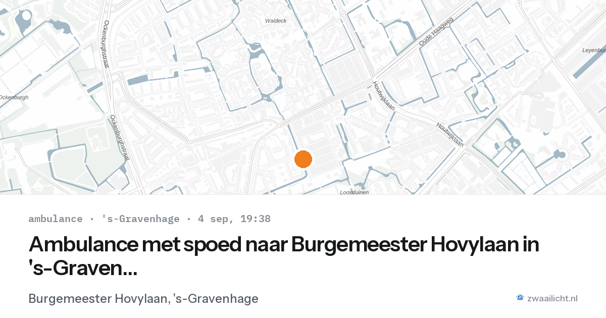 Ambulance met spoed naar Burgemeester Hovylaan in 's-Gravenhage — 4 sep 2026