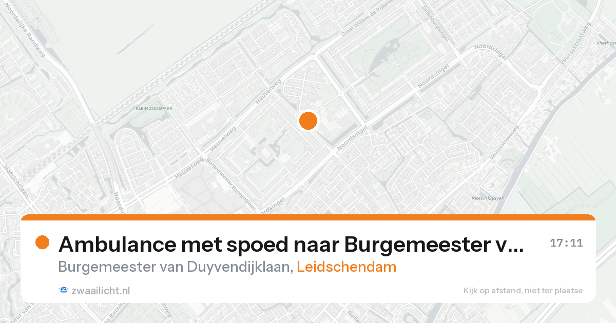 Ambulance met spoed naar Burgemeester van Duyvendijklaan in Leidschendam — 17 aug 2026