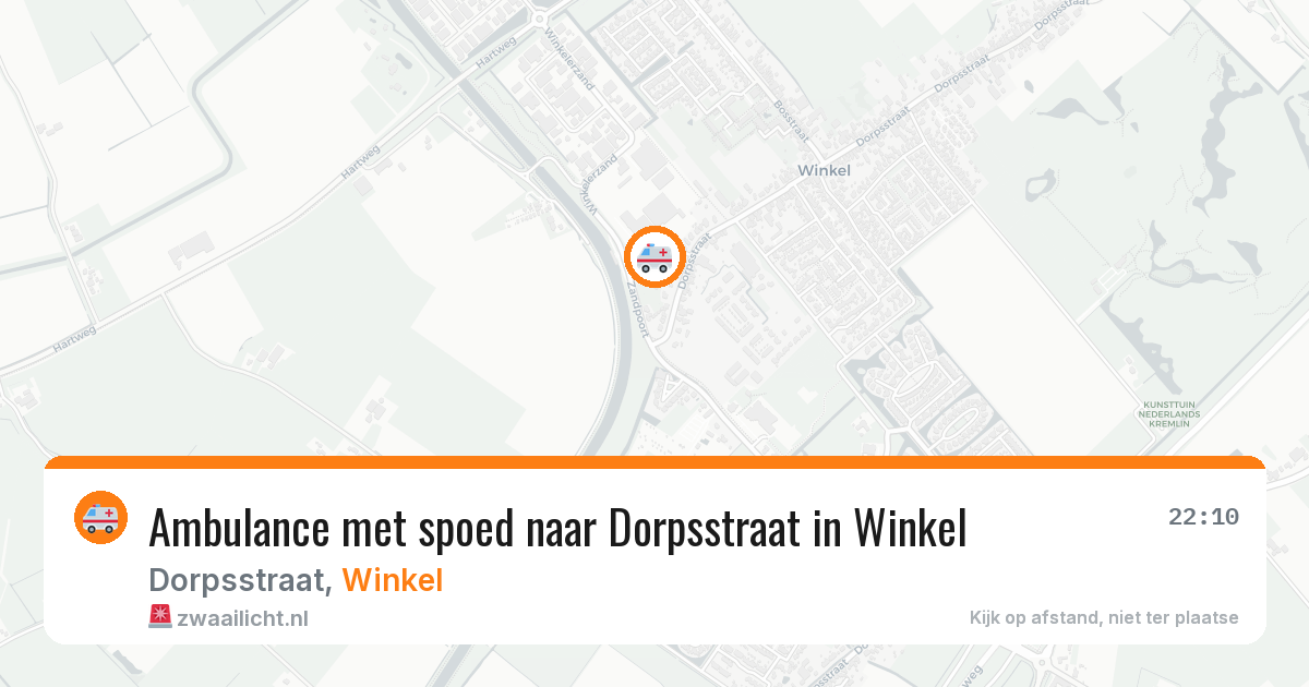 Ambulance met spoed naar Dorpsstraat in Winkel — 8 aug 2026