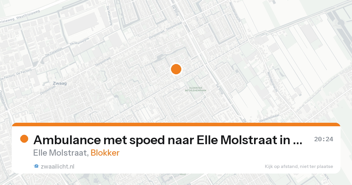 Ambulance met spoed naar Elle Molstraat in Blokker — 18 aug 2026