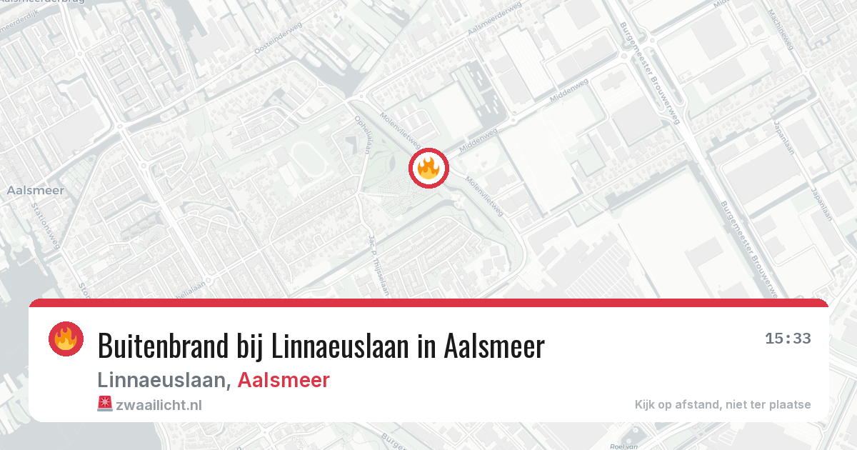 Buitenbrand bij Linnaeuslaan in Aalsmeer — 16 jun 2026