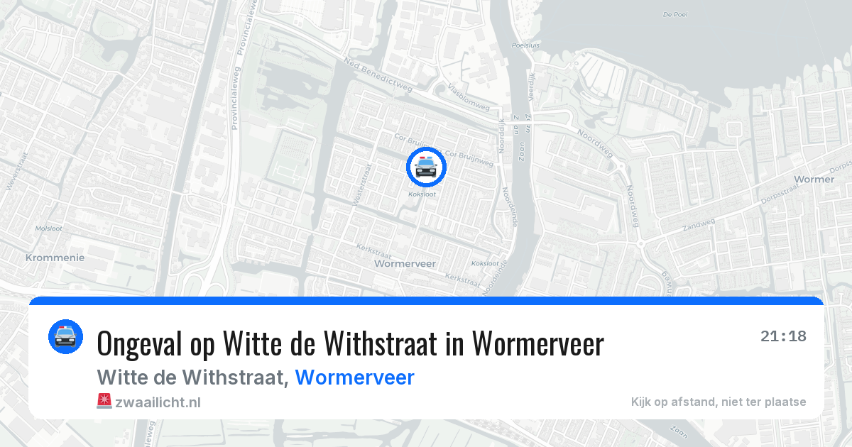 Ongeval op Witte de Withstraat in Wormerveer — 26 jun 2026