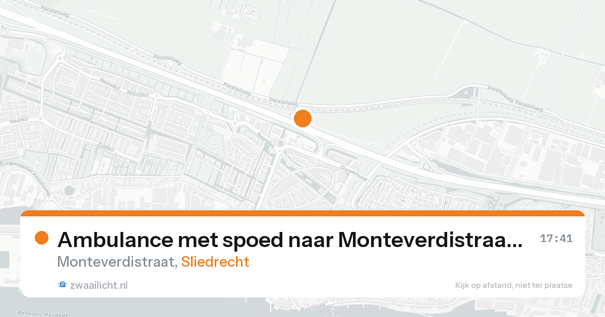 Ambulance met spoed naar Monteverdistraat in Sliedrecht — 29 mei 2026