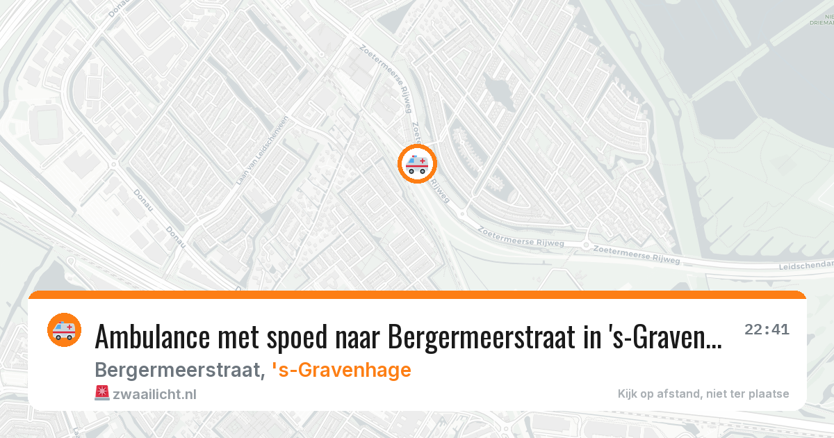 Ambulance met spoed naar Bergermeerstraat in 's-Gravenhage — 13 jun 2026